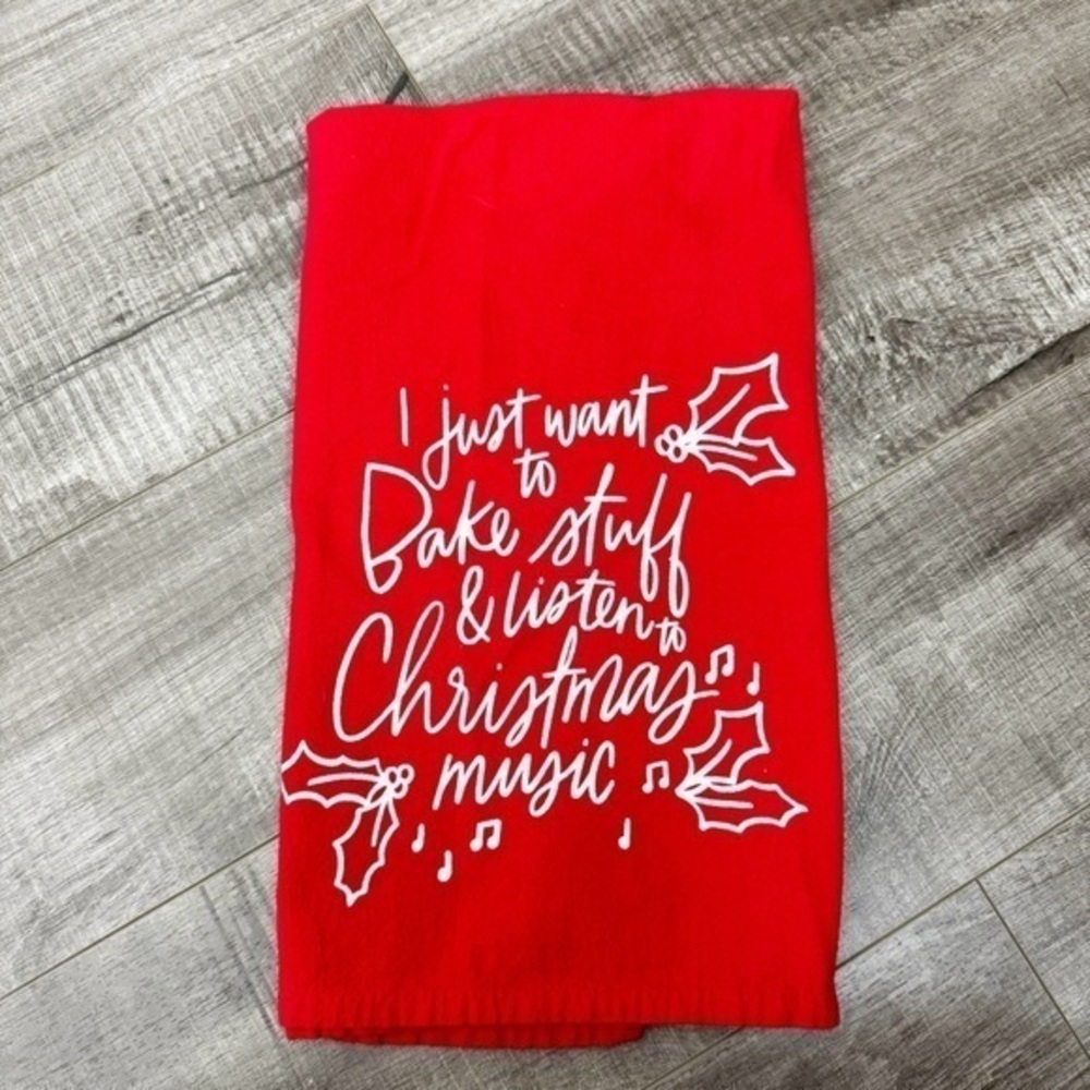 Always First Industrial Christmas Holiday Red Dish Towel